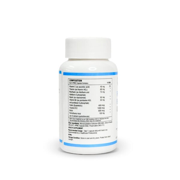 Fully Active B Complex with Quatrefolic - 60 Veg Capsules - Image 3